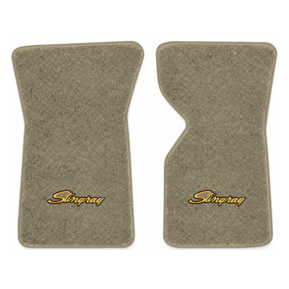 Illustration of 1979 Chevrolet Corvette floor mats with the #13-P Stingray logo in Essex 1035A Be...