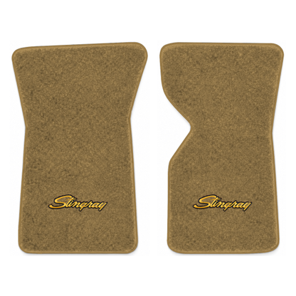 Illustration of 1981 Chevrolet Corvette floor mats with the #13-P Stingray logo in Essex 1054A Ca...