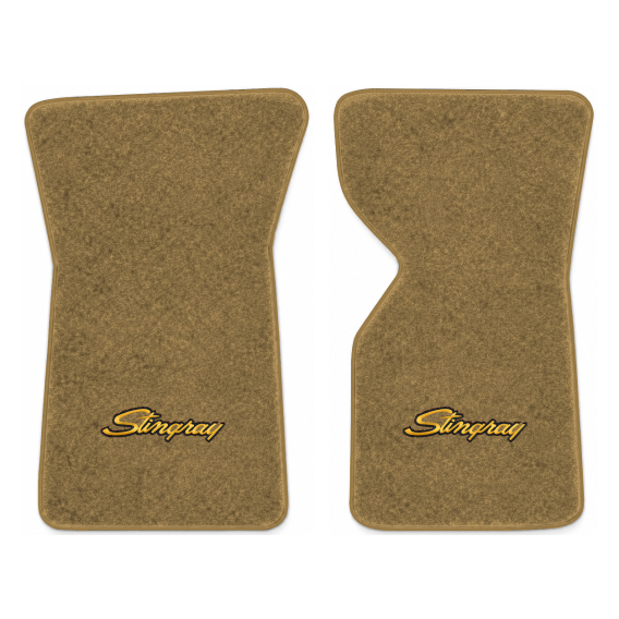 Illustration of 1973 Chevrolet Corvette floor mats with the #13-P Stingray logo in Essex 1054A Ca...