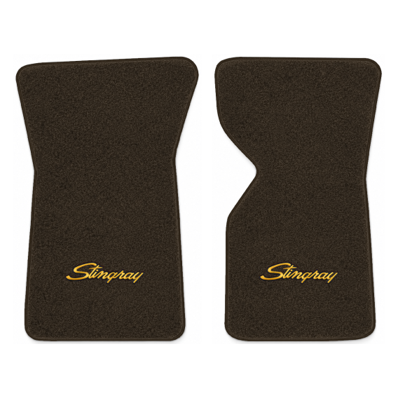 Illustration of 1979 Chevrolet Corvette floor mats with the #13-P Stingray logo in Essex 1060A Br...
