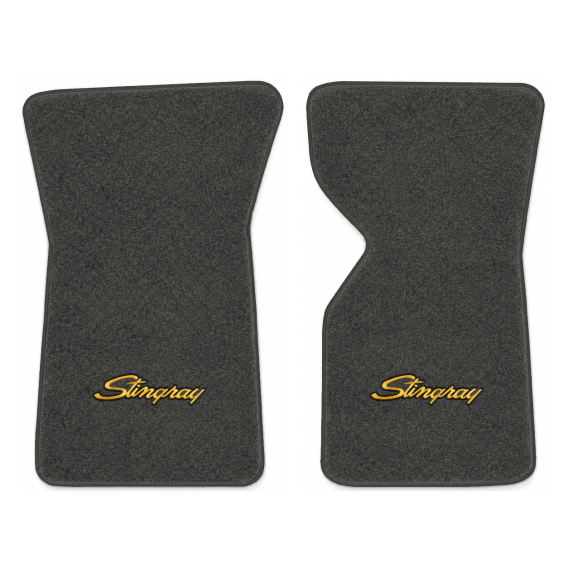 Illustration of 1973 Chevrolet Corvette floor mats with the #13-P Stingray logo in Essex 1068A Me...