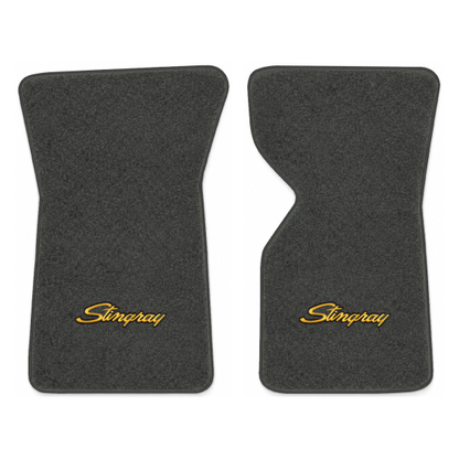 Illustration of 1979 Chevrolet Corvette floor mats with the #13-P Stingray logo in Essex 1068A Me...