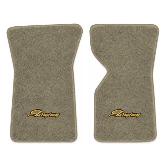 Illustration of 1975 Chevrolet Corvette floor mats with the #13-P Stingray logo in Essex 1076A Pr...