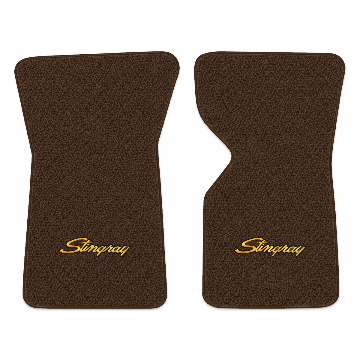 Illustration of 1975 Chevrolet Corvette floor mats with the #13-P Stingray logo in Loop 10 Dark B...
