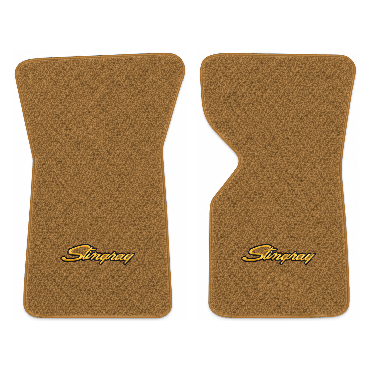 Illustration of 1971 Chevrolet Corvette floor mats with the #13-P Stingray logo in Loop 11 Medium...