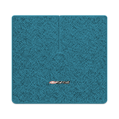 Illustration of 1984 Chevrolet Corvette coupe cargo mat with the #120 ZR1 Corvette logo in Cutpil...