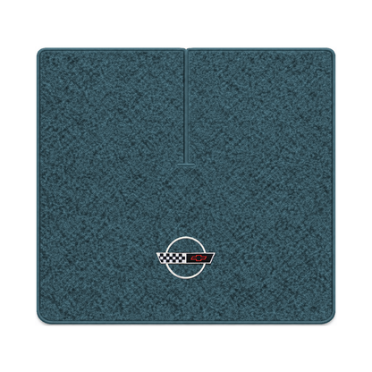 Illustration of 1989 Chevrolet Corvette coupe cargo mat with the #2-S 1991-96 Corvette Circle log...