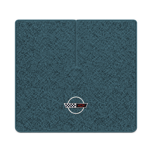 Illustration of 1989 Chevrolet Corvette coupe cargo mat with the #2-S 1991-96 Corvette Circle log...
