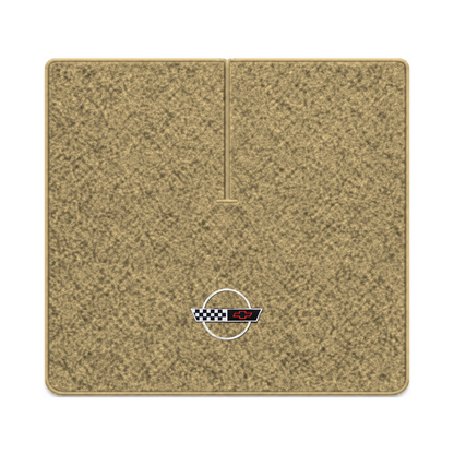 Illustration of 1989 Chevrolet Corvette coupe cargo mat with the #2-S 1991-96 Corvette Circle log...
