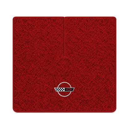 Illustration of 1989 Chevrolet Corvette coupe cargo mat with the #2-S 1991-96 Corvette Circle log...