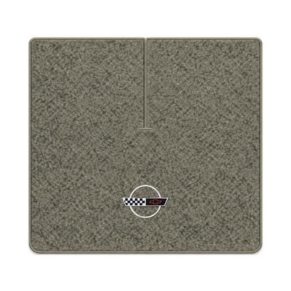 Illustration of 1989 Chevrolet Corvette coupe cargo mat with the #2-S 1991-96 Corvette Circle log...