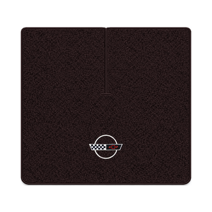 Illustration of 1989 Chevrolet Corvette coupe cargo mat with the #2-S 1991-96 Corvette Circle log...
