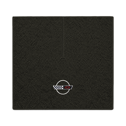 Illustration of 1989 Chevrolet Corvette coupe cargo mat with the #2-S 1991-96 Corvette Circle log...