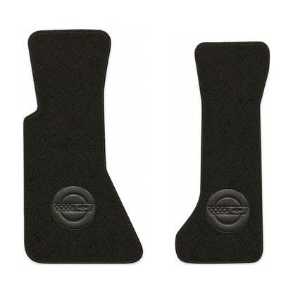 Illustration of 1985 Chevrolet Corvette floor mats with the #D010 Die-Electric 1984-90 Vette In C...