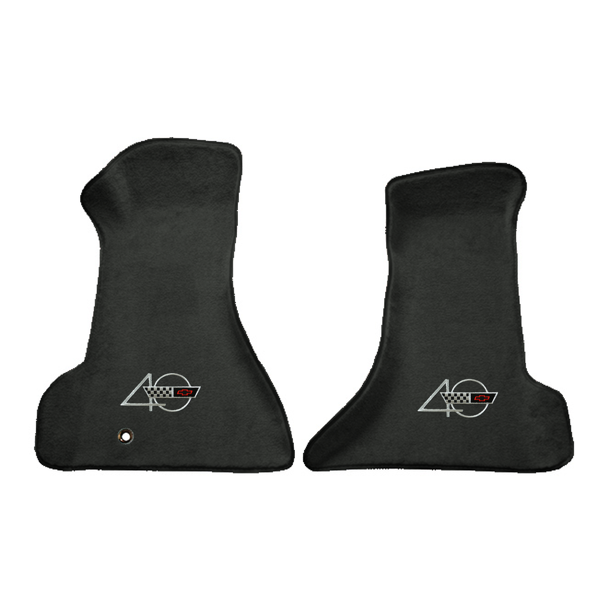 Illustration of 1994 Chevrolet Corvette Premium Contour front floor mats with the #94 40th Annive...
