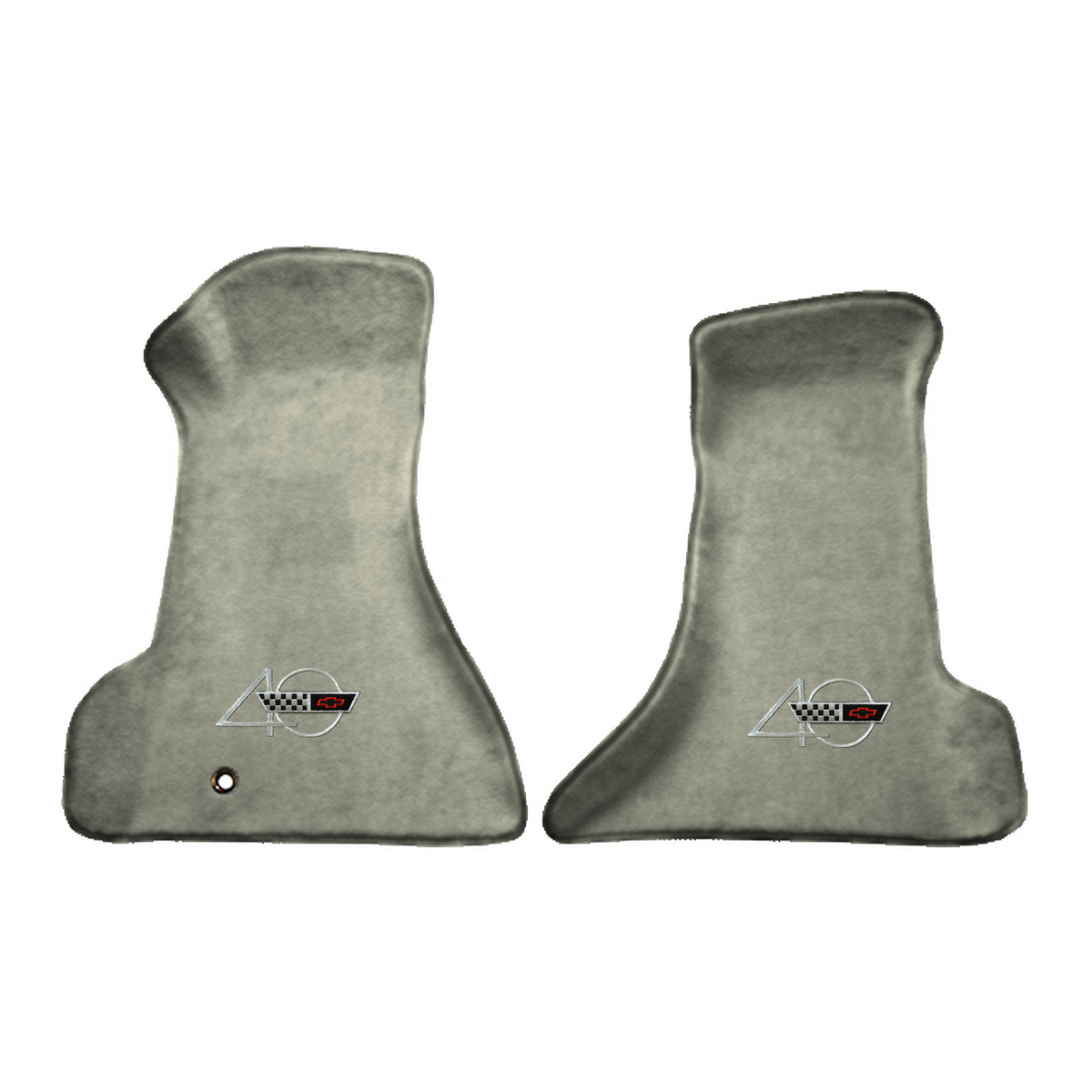 Illustration of 1994 Chevrolet Corvette Premium Contour front floor mats with the #94 40th Annive...