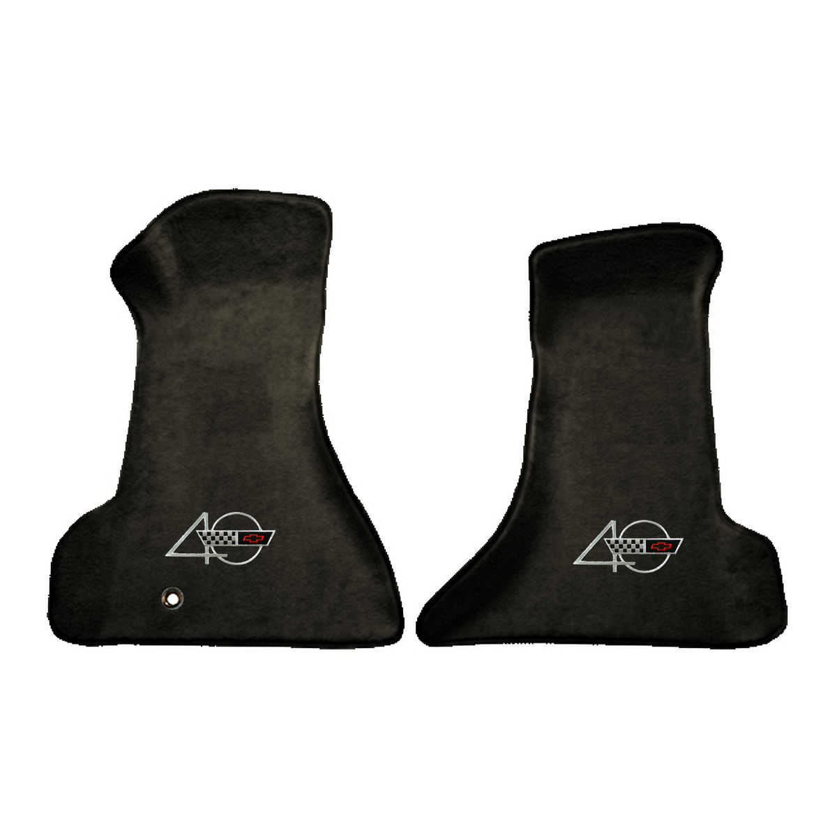 Illustration of 1994 Chevrolet Corvette Premium Contour front floor mats with the #94 40th Annive...
