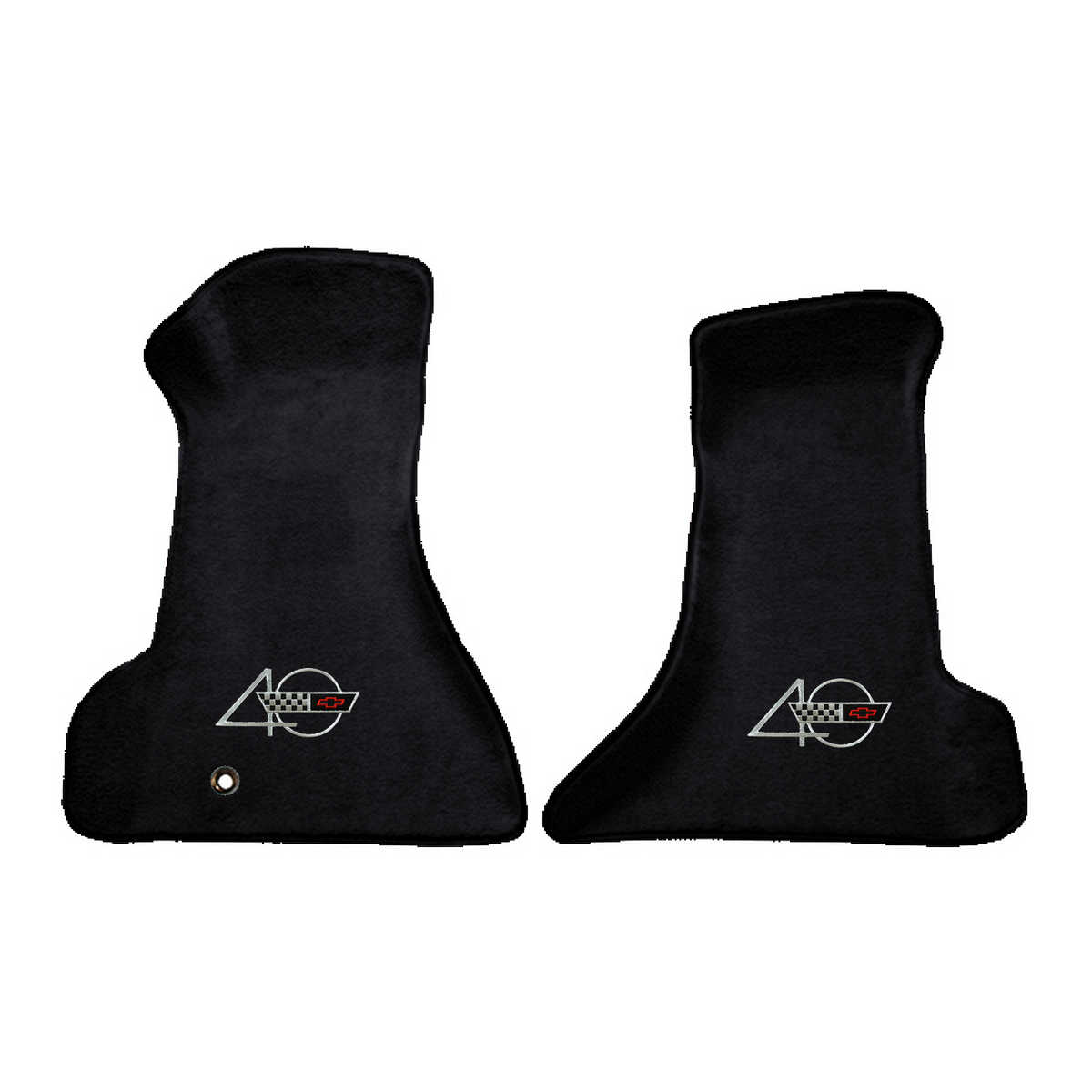 Illustration of 1994 Chevrolet Corvette Premium Contour front floor mats with the #94 40th Annive...
