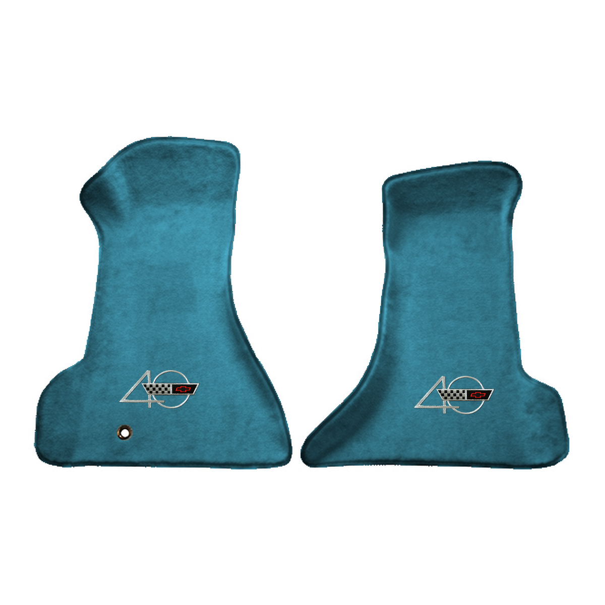 Illustration of 1994 Chevrolet Corvette Premium Contour front floor mats with the #94 40th Annive...