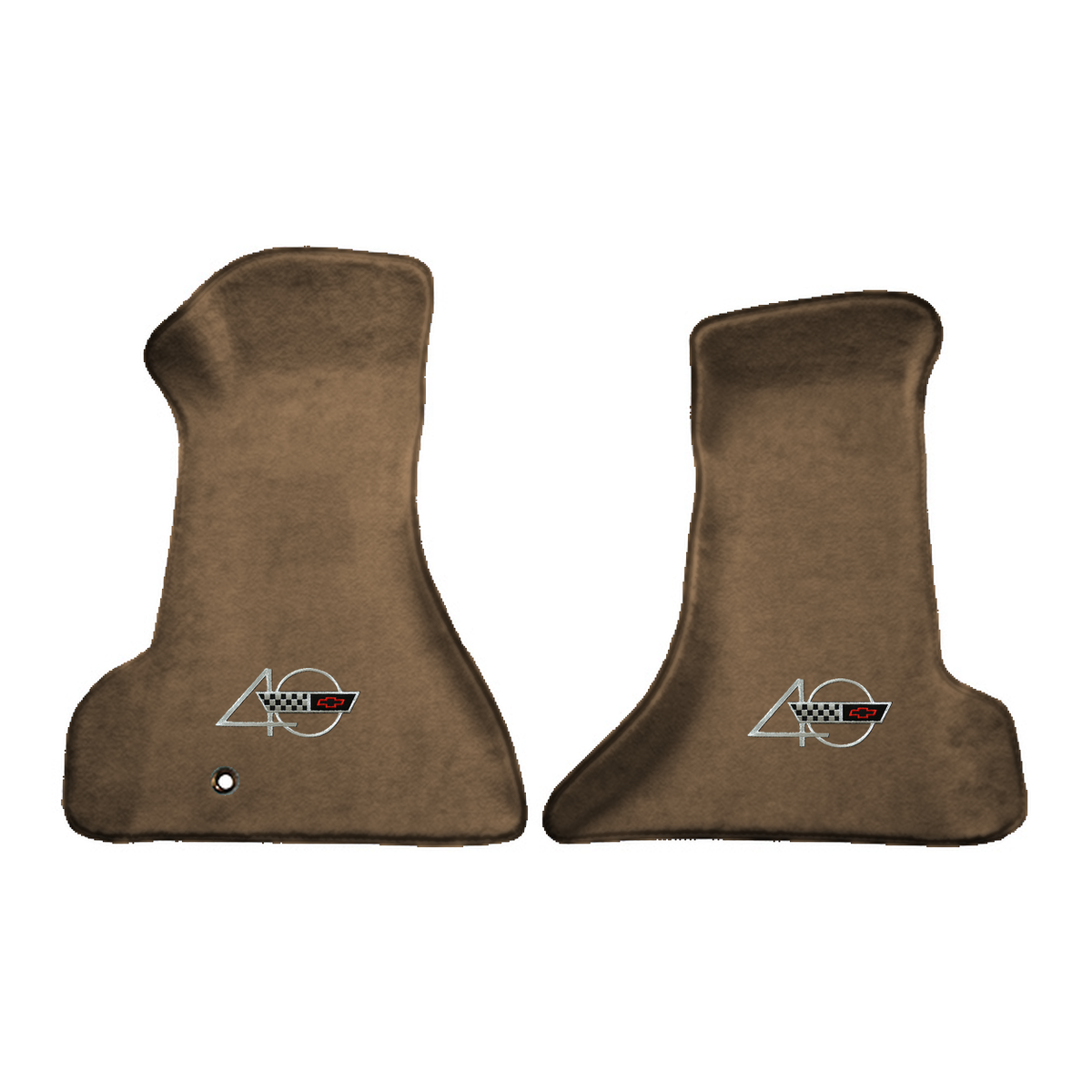 Illustration of 1994 Chevrolet Corvette Premium Contour front floor mats with the #94 40th Annive...