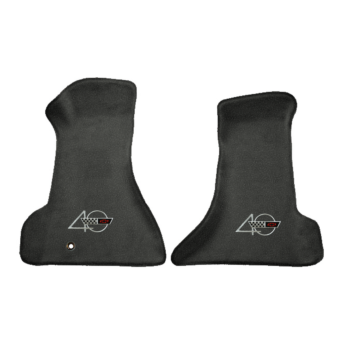 Illustration of 1994 Chevrolet Corvette Premium Contour front floor mats with the #94 40th Annive...