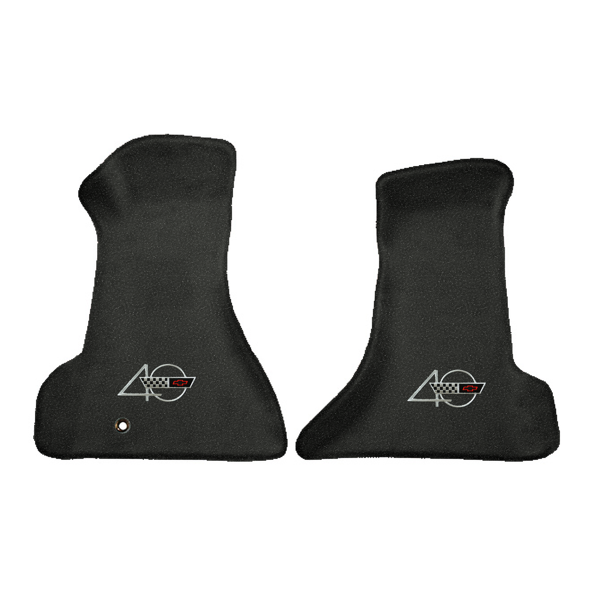 Illustration of 1994 Chevrolet Corvette Premium Contour front floor mats with the #94 40th Annive...