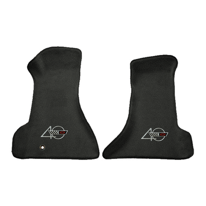 Illustration of 1994 Chevrolet Corvette Premium Contour front floor mats with the #94 40th Annive...