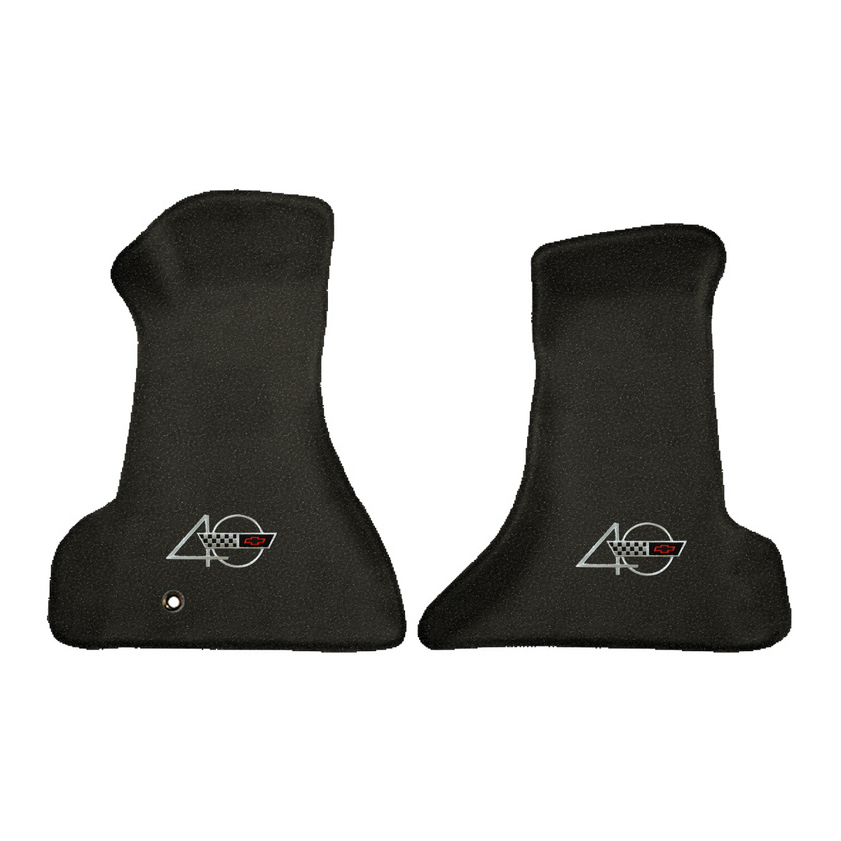 Illustration of 1994 Chevrolet Corvette Premium Contour front floor mats with the #94 40th Annive...