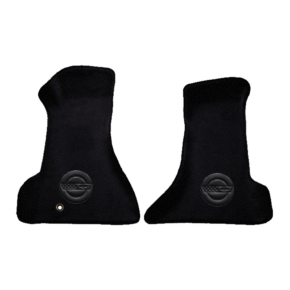 Illustration of 1989 Chevrolet Corvette Premium Contour front floor mats with the #D010 Die-Elect...
