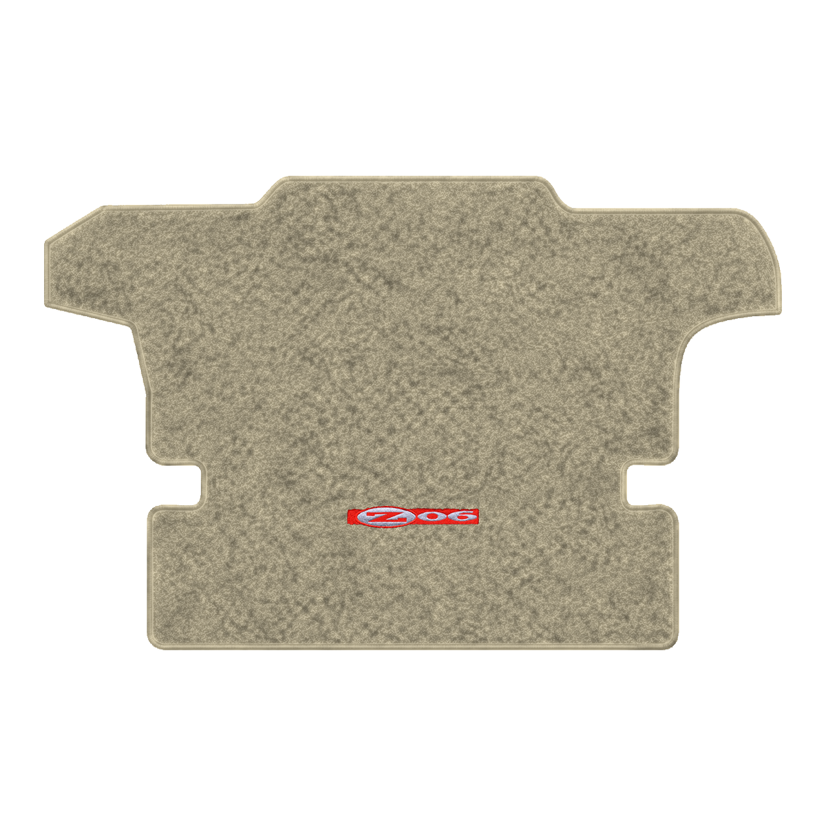 Illustration of 2000 Chevrolet Corvette coupe cargo mat with the #195 Z06 2001 Corvette logo in C...