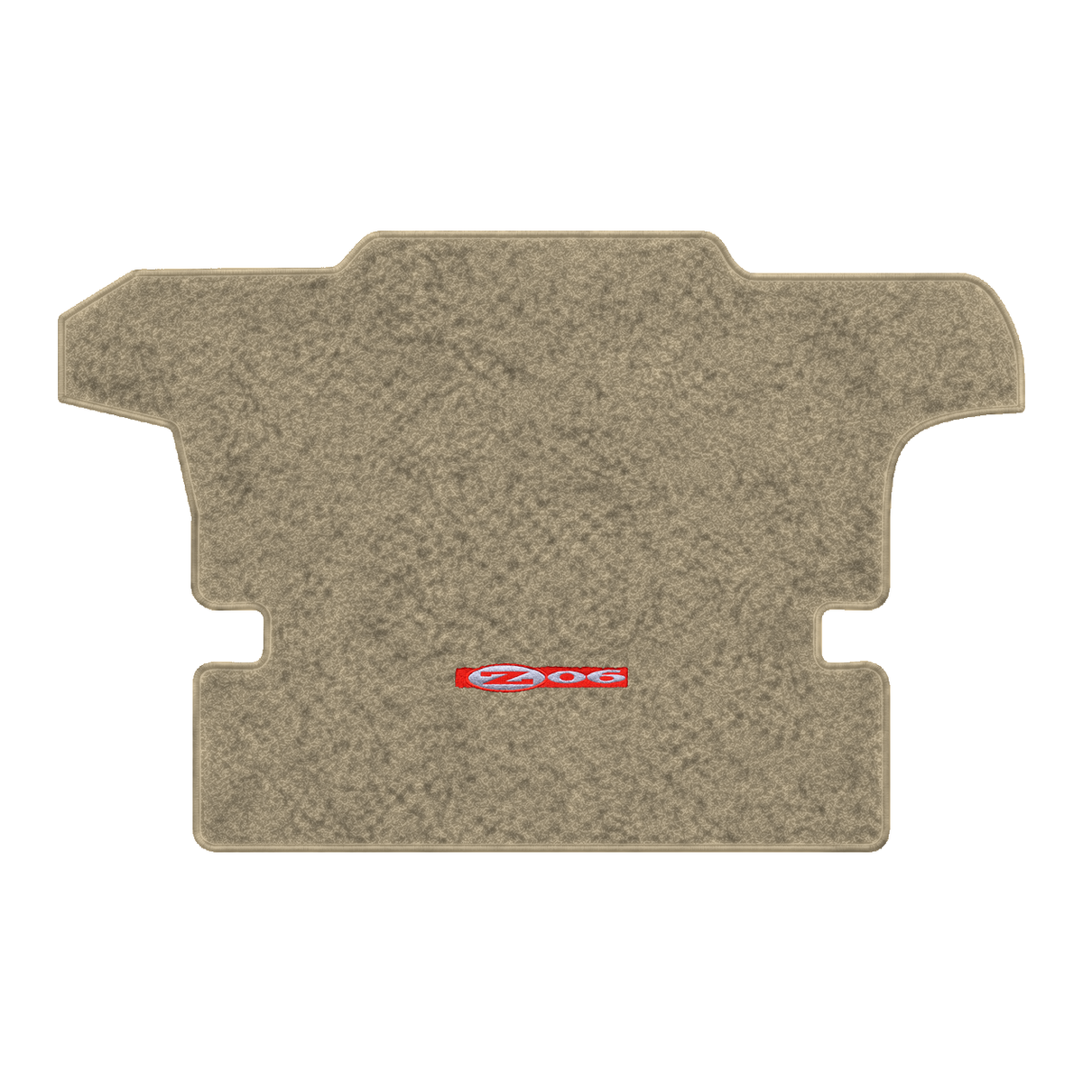 Illustration of 2000 Chevrolet Corvette coupe cargo mat with the #195 Z06 2001 Corvette logo in C...