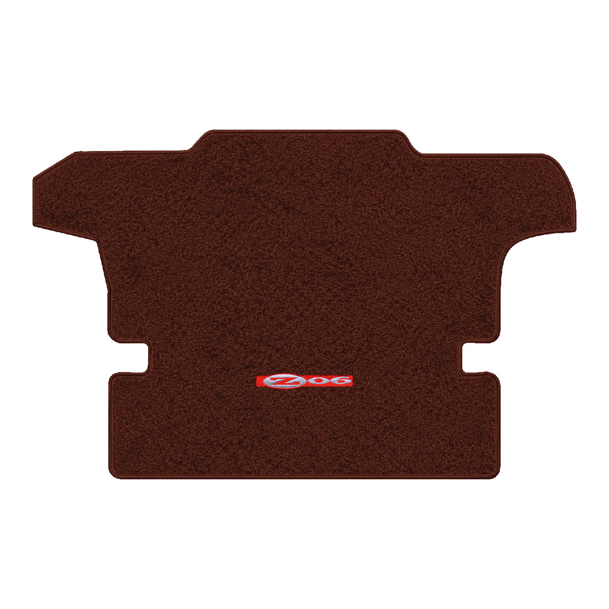 Illustration of 2000 Chevrolet Corvette coupe cargo mat with the #195 Z06 2001 Corvette logo in C...