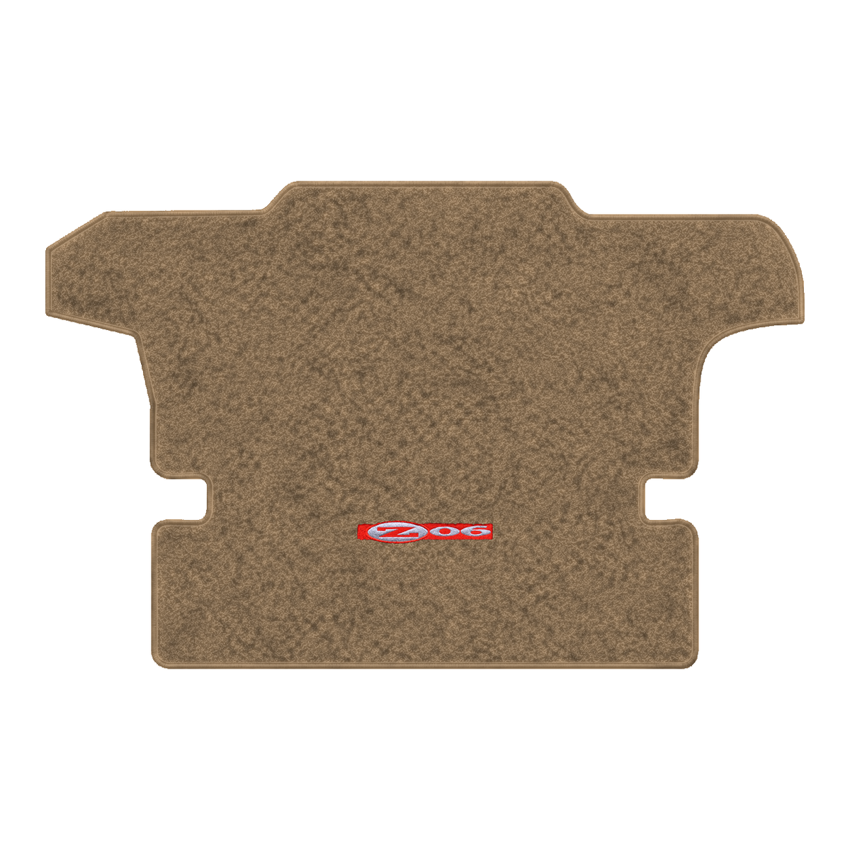 Illustration of 2000 Chevrolet Corvette coupe cargo mat with the #195 Z06 2001 Corvette logo in C...