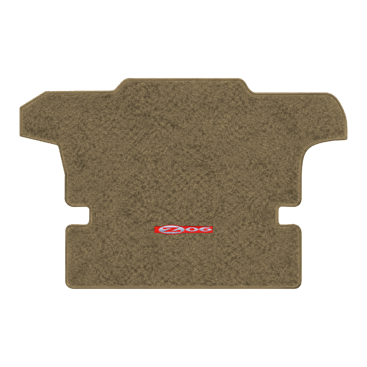 Illustration of 2000 Chevrolet Corvette coupe cargo mat with the #195 Z06 2001 Corvette logo in C...