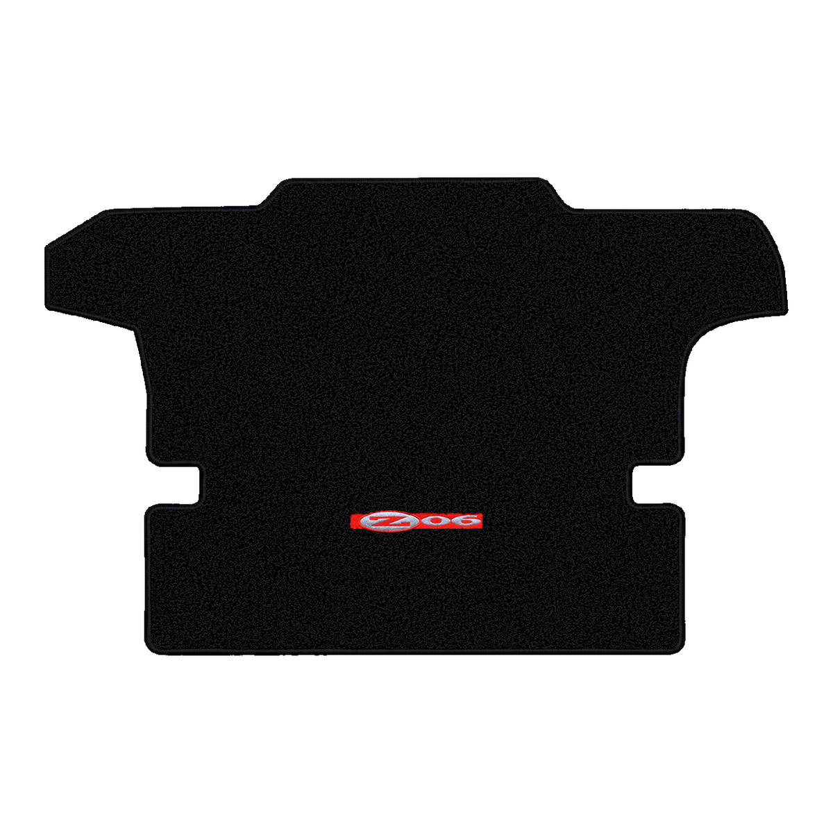 Illustration of 2000 Chevrolet Corvette coupe cargo mat with the #195 Z06 2001 Corvette logo in E...