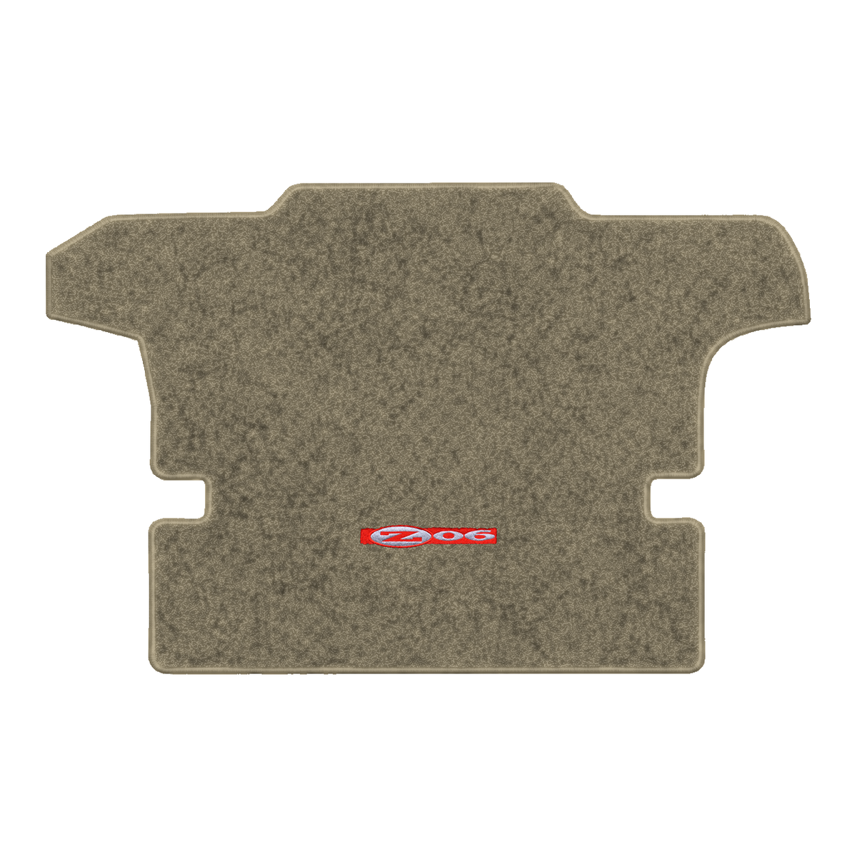 Illustration of 2000 Chevrolet Corvette coupe cargo mat with the #195 Z06 2001 Corvette logo in E...