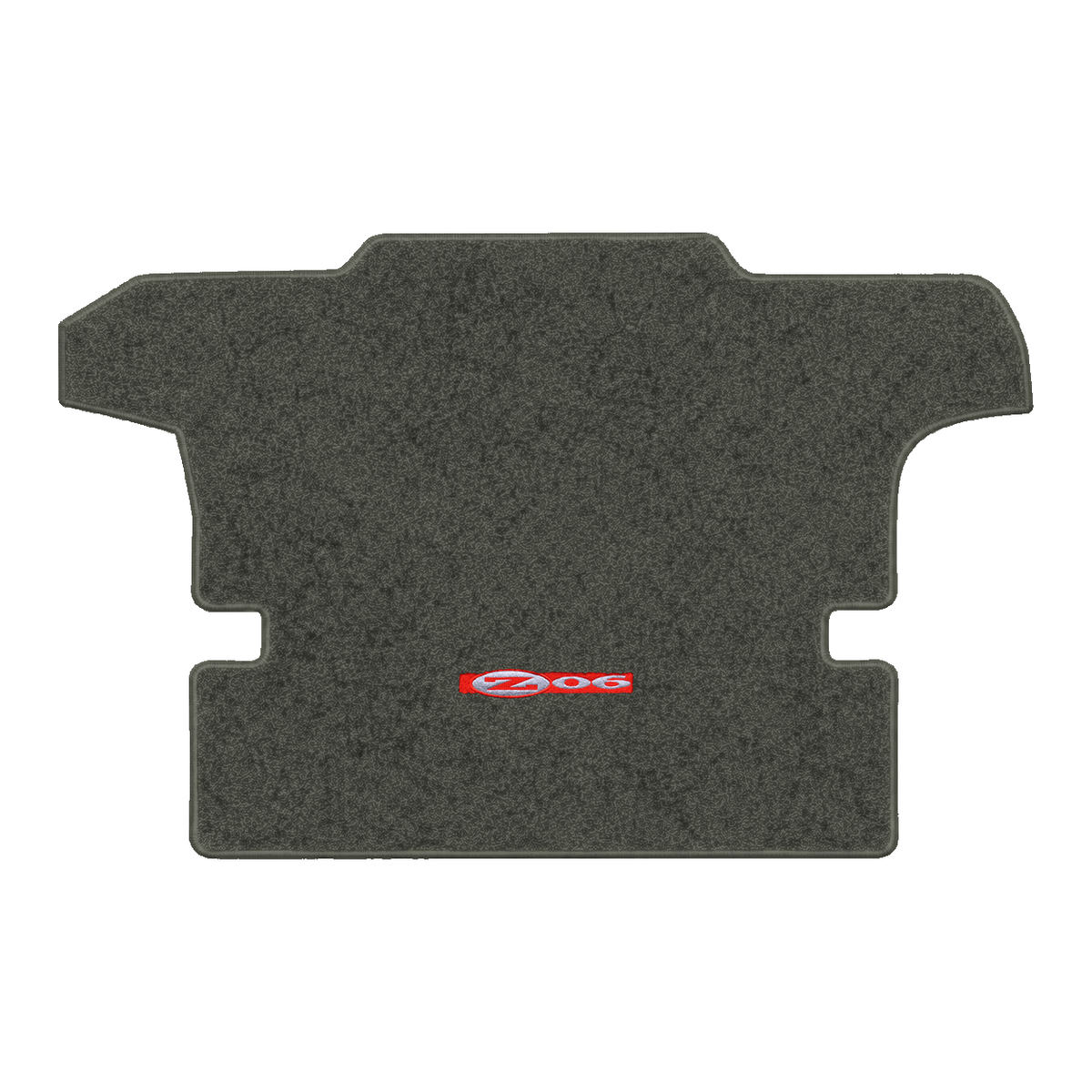 Illustration of 2000 Chevrolet Corvette coupe cargo mat with the #195 Z06 2001 Corvette logo in E...