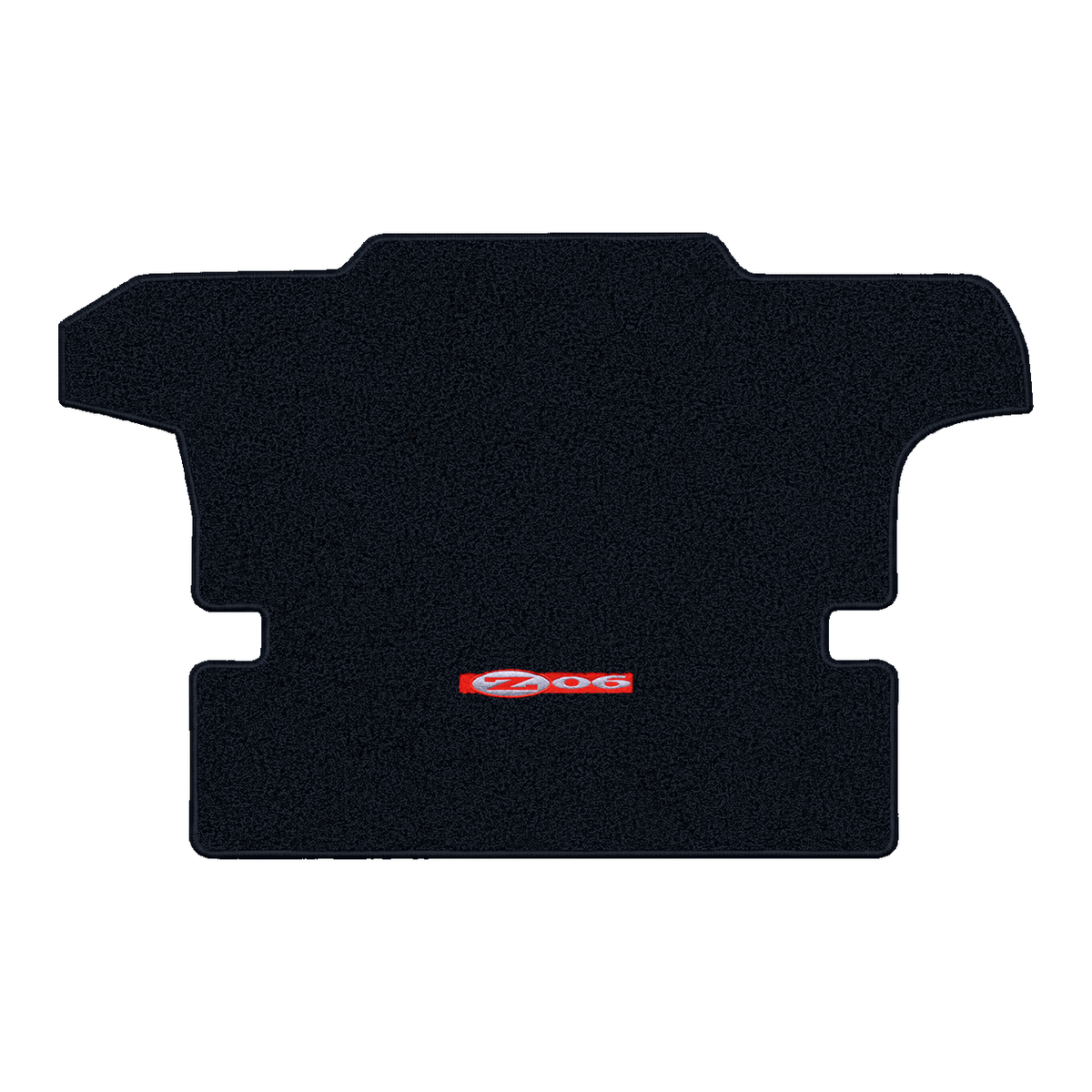 Illustration of 2000 Chevrolet Corvette coupe cargo mat with the #195 Z06 2001 Corvette logo in E...