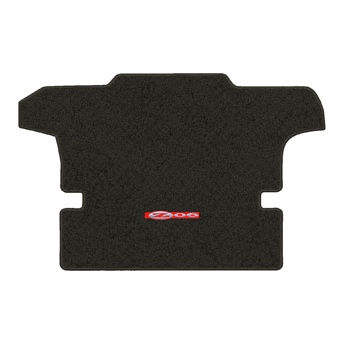 Illustration of 2000 Chevrolet Corvette coupe cargo mat with the #195 Z06 2001 Corvette logo in E...
