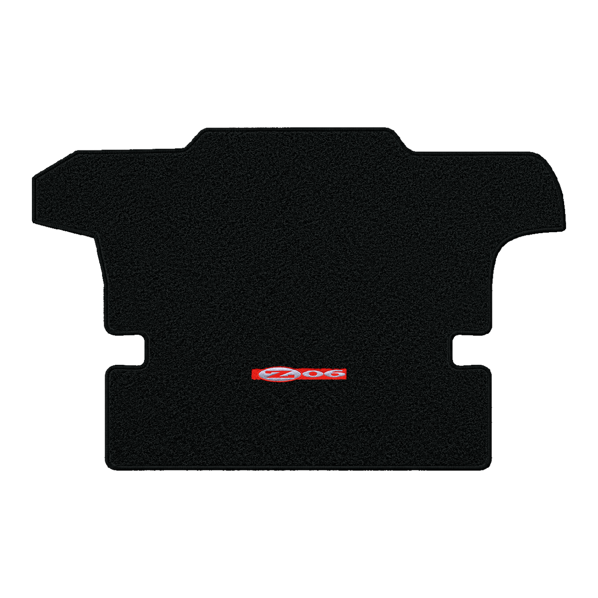 Illustration of 2000 Chevrolet Corvette coupe cargo mat with the #195 Z06 2001 Corvette logo in T...