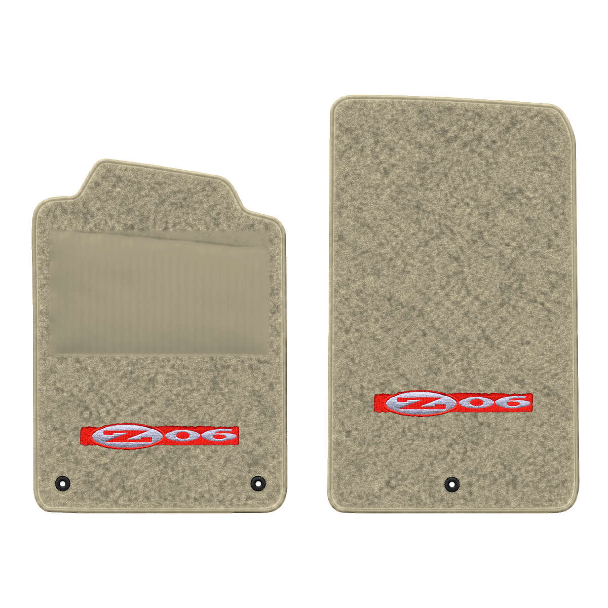Illustration of 1999 Chevrolet Corvette floor mats with heel pad with the #195 Z06 2001 Corvette ...