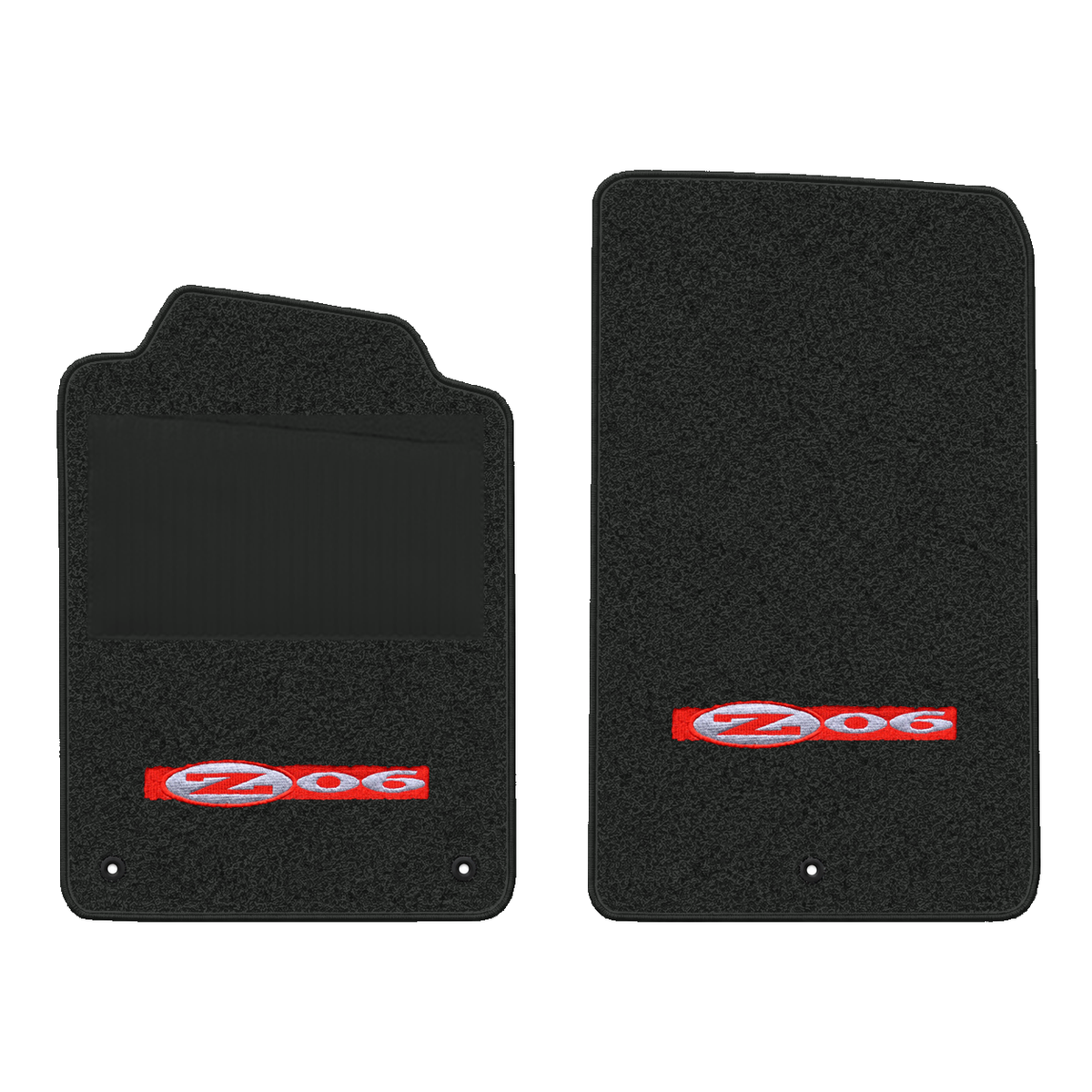 Illustration of 1997 Chevrolet Corvette floor mats with heel pad with the #195 Z06 2001 Corvette ...