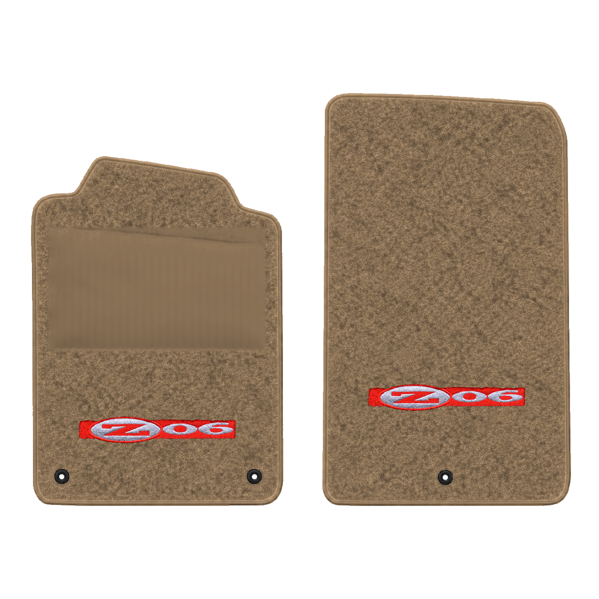 Illustration of 1997 Chevrolet Corvette floor mats with heel pad with the #195 Z06 2001 Corvette ...