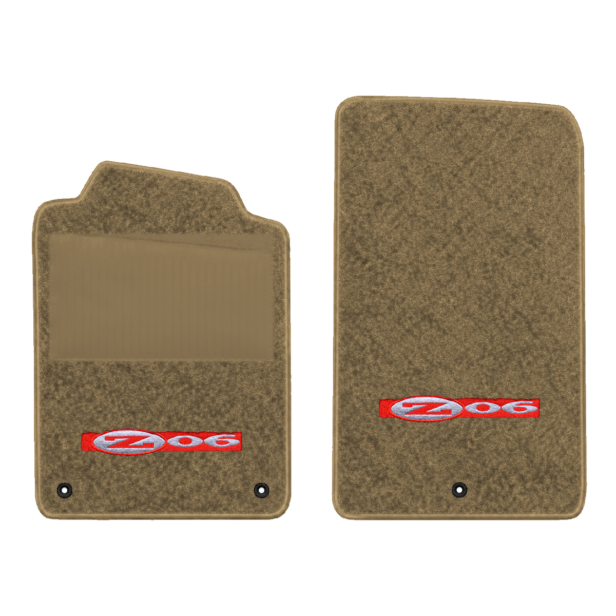 Illustration of 1997 Chevrolet Corvette floor mats with heel pad with the #195 Z06 2001 Corvette ...