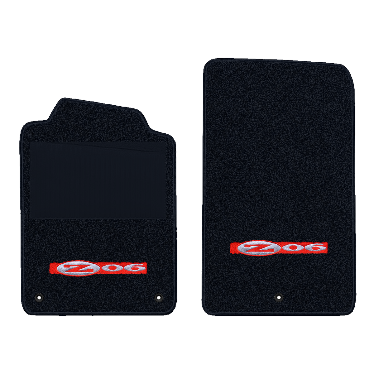 Illustration of 1998 Chevrolet Corvette floor mats with heel pad with the #195 Z06 2001 Corvette ...