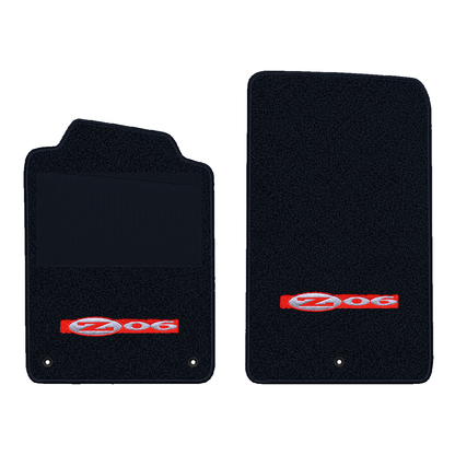 Illustration of 1998 Chevrolet Corvette floor mats with heel pad with the #195 Z06 2001 Corvette ...