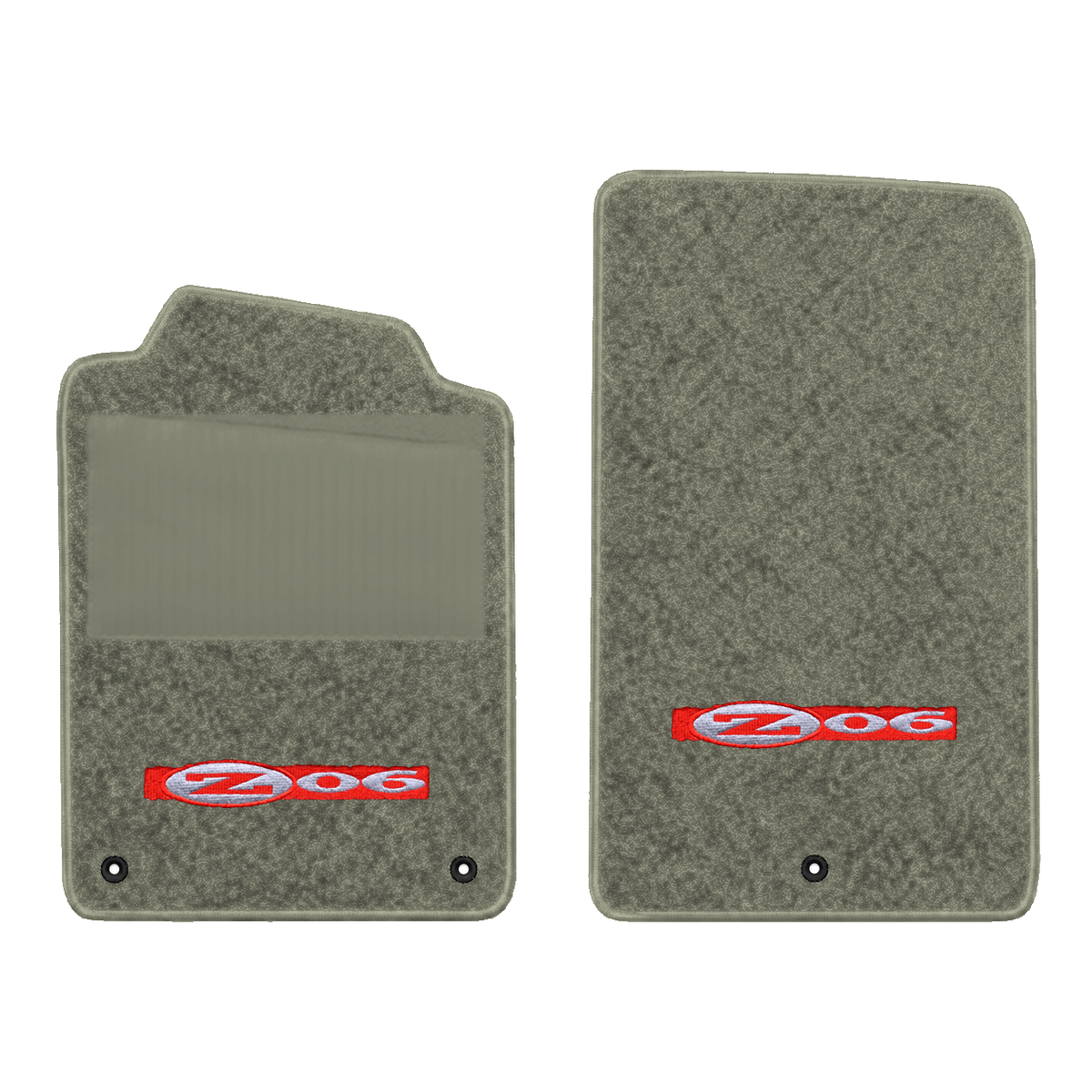 Illustration of 1997 Chevrolet Corvette floor mats with heel pad with the #195 Z06 2001 Corvette ...
