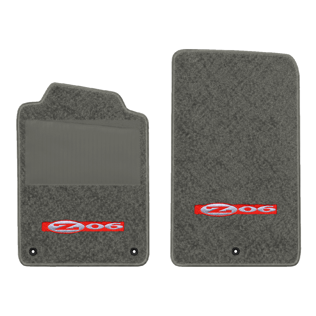 Illustration of 1997 Chevrolet Corvette floor mats with heel pad with the #195 Z06 2001 Corvette ...