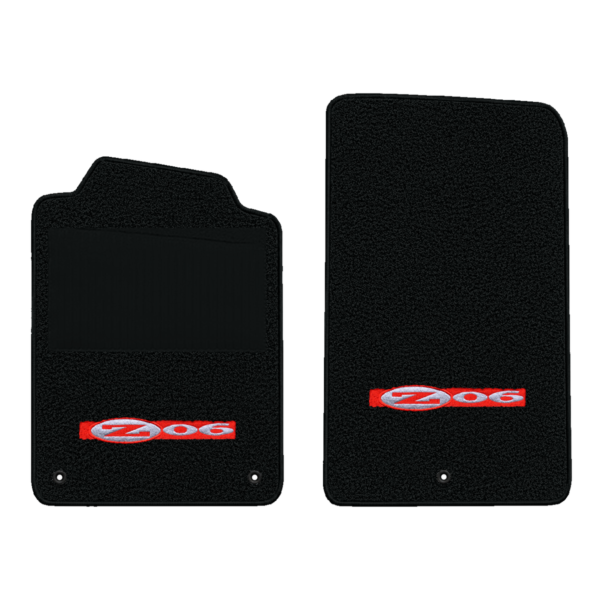 Illustration of 1998 Chevrolet Corvette floor mats with heel pad with the #195 Z06 2001 Corvette ...