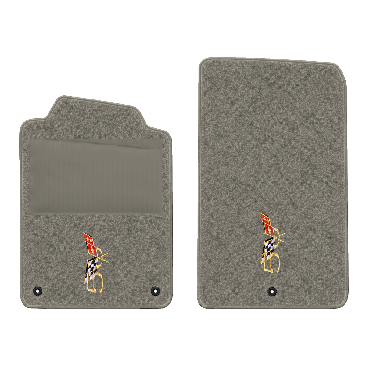 Illustration of 2000 Chevrolet Corvette floor mats with heel pad with the #227 2003 50th Annivers...
